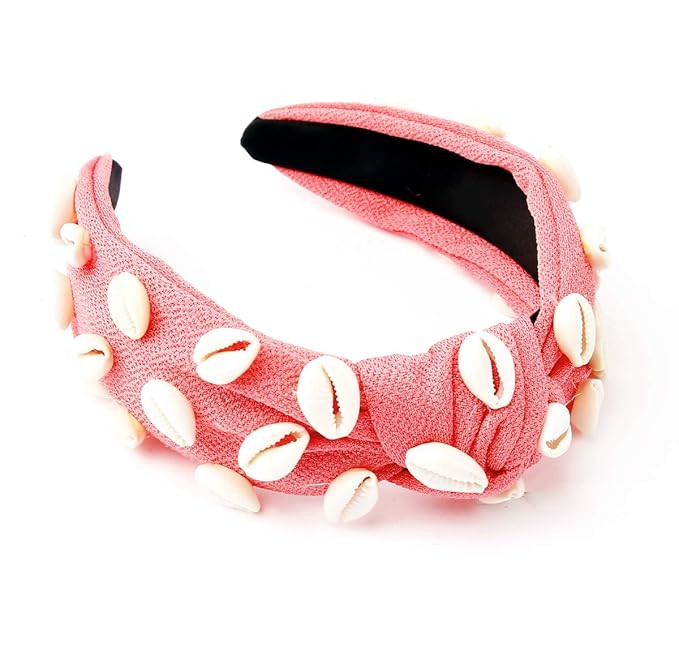 Knotted Shell Headband Natural Knot Heart Shape Hairband Embellished Fashion Holiday Spring Summe... | Amazon (US)