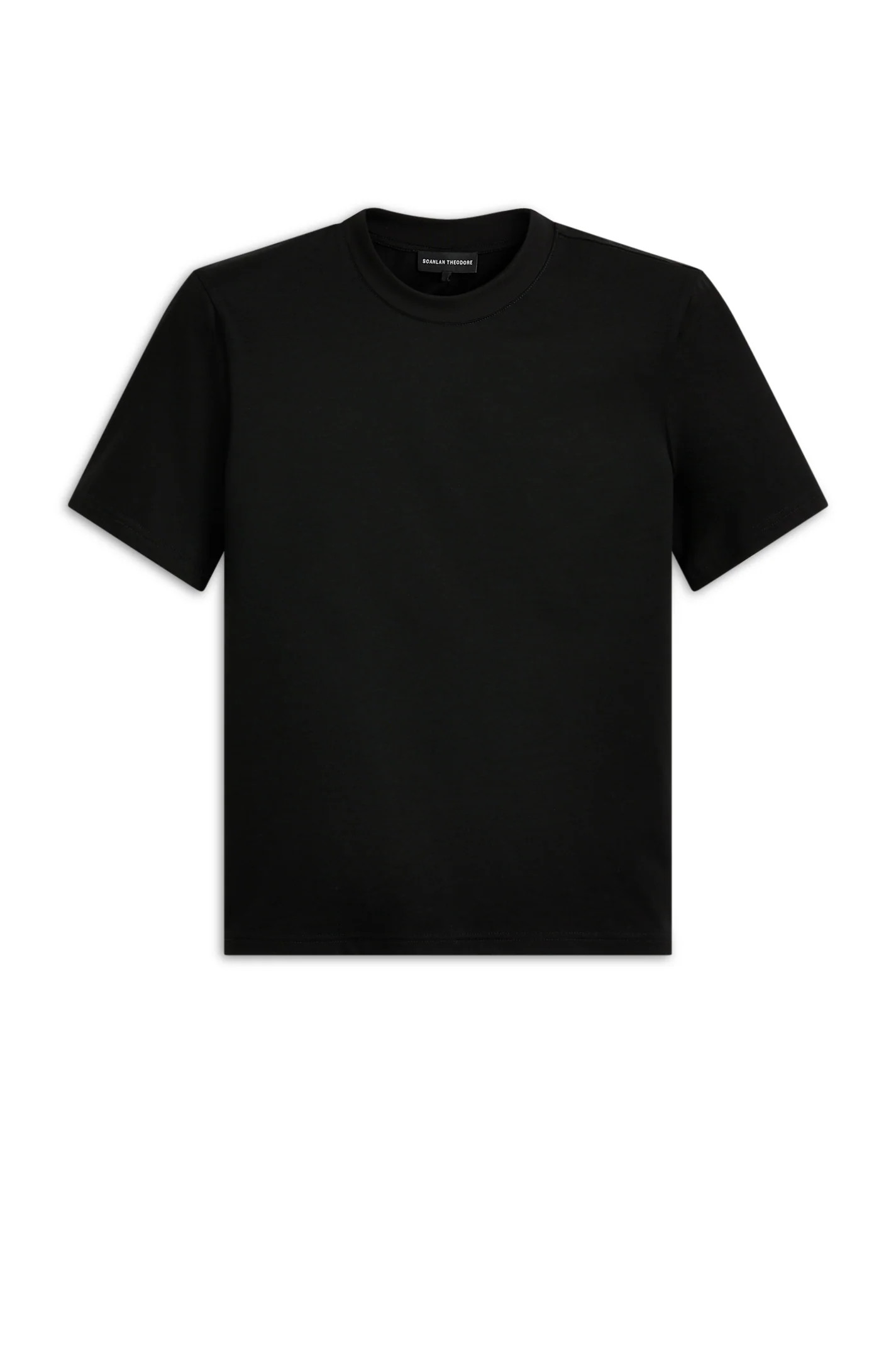 MERCERISED SHOULDER PAD TEE - BLACK - Scanlan Theodore | Scanlan Theodore AU