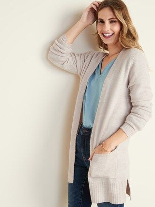 Soft-Brushed Open-Front Long-Line Sweater for Women | Old Navy (US)