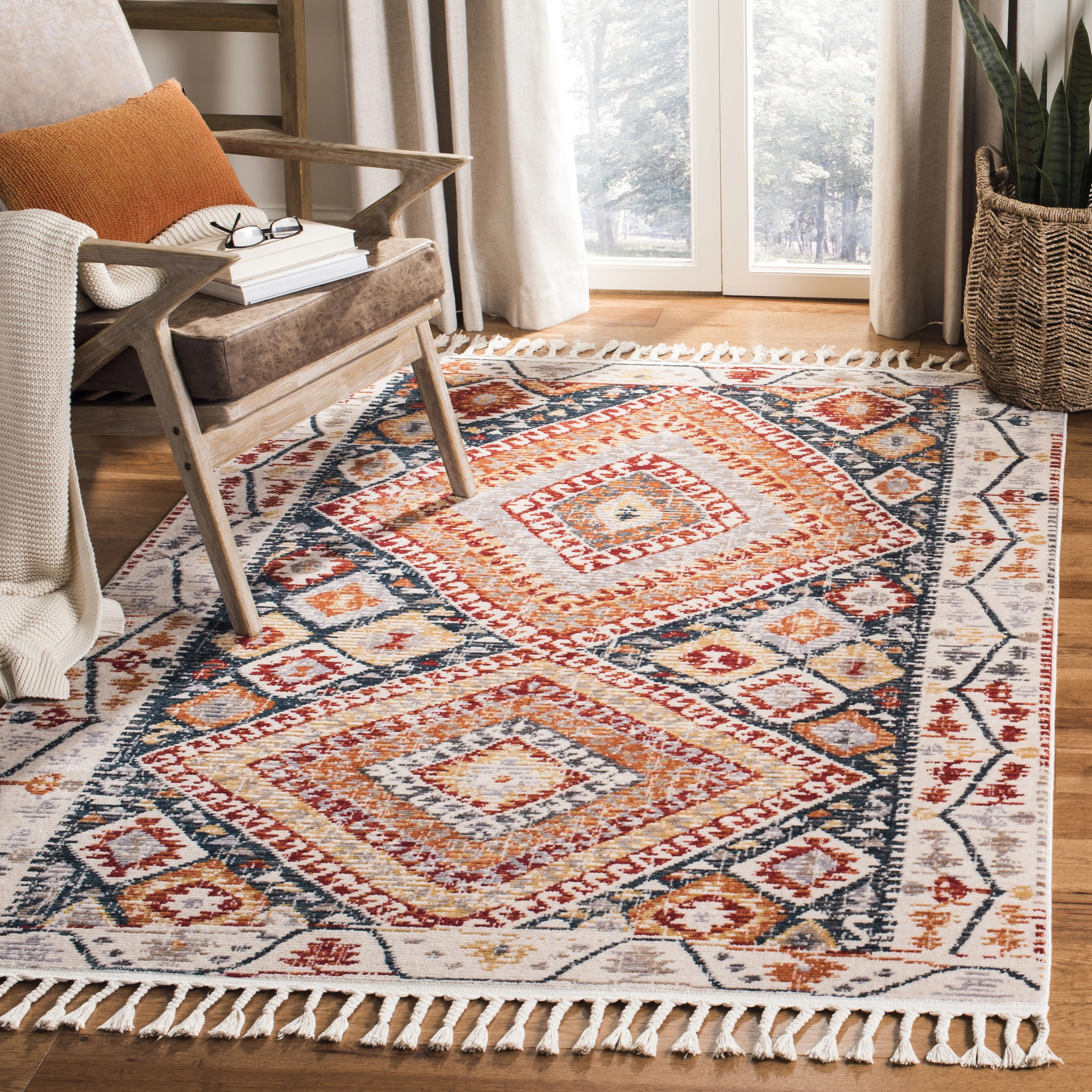 Safavieh Farmhouse Flannery Aztec Fringe Area Rug - Walmart.com | Walmart (US)