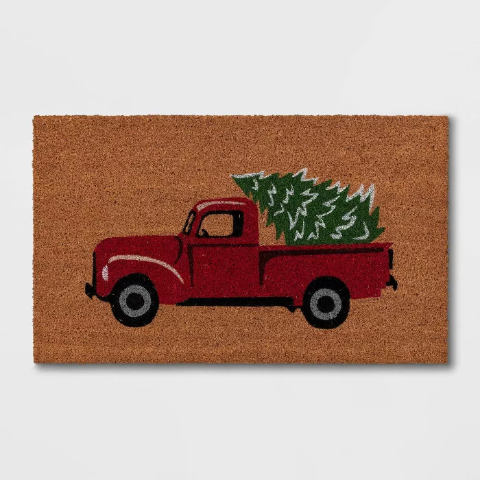 1'6"x2'6" Holiday Truck Place Holder Door Mat Red - Wondershop™ | Target
