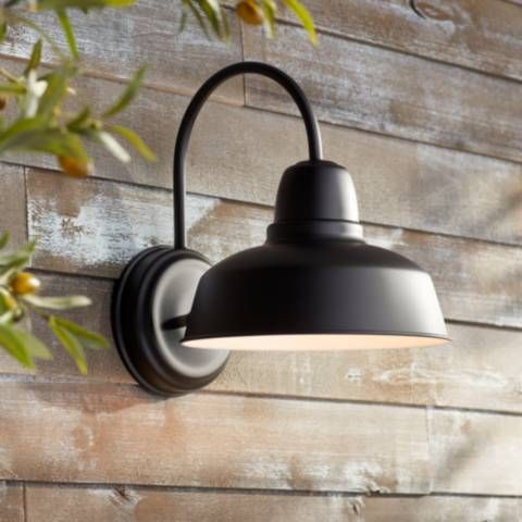 Urban Barn Collection 13" High Black Outdoor Wall Light | Lamps Plus