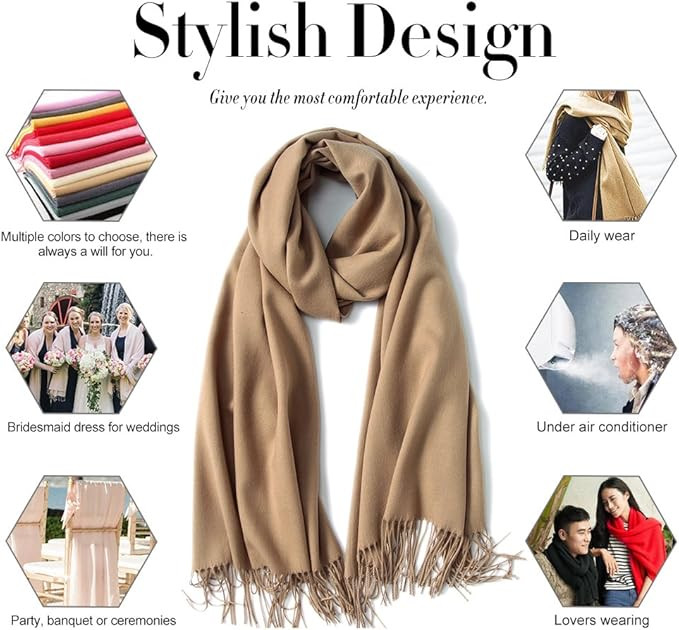 maamgic Women's Scarf Pashmina Shawls and Wraps for Evening Dresses Travel Office Winter Wedding ... | Amazon (US)