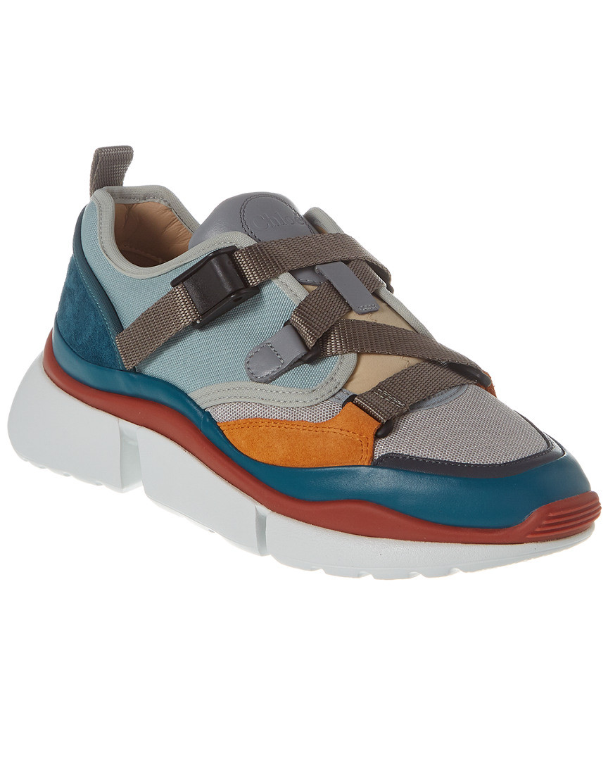 Chloe Sonnie Suede & Mesh Low-Top Sneaker | Gilt