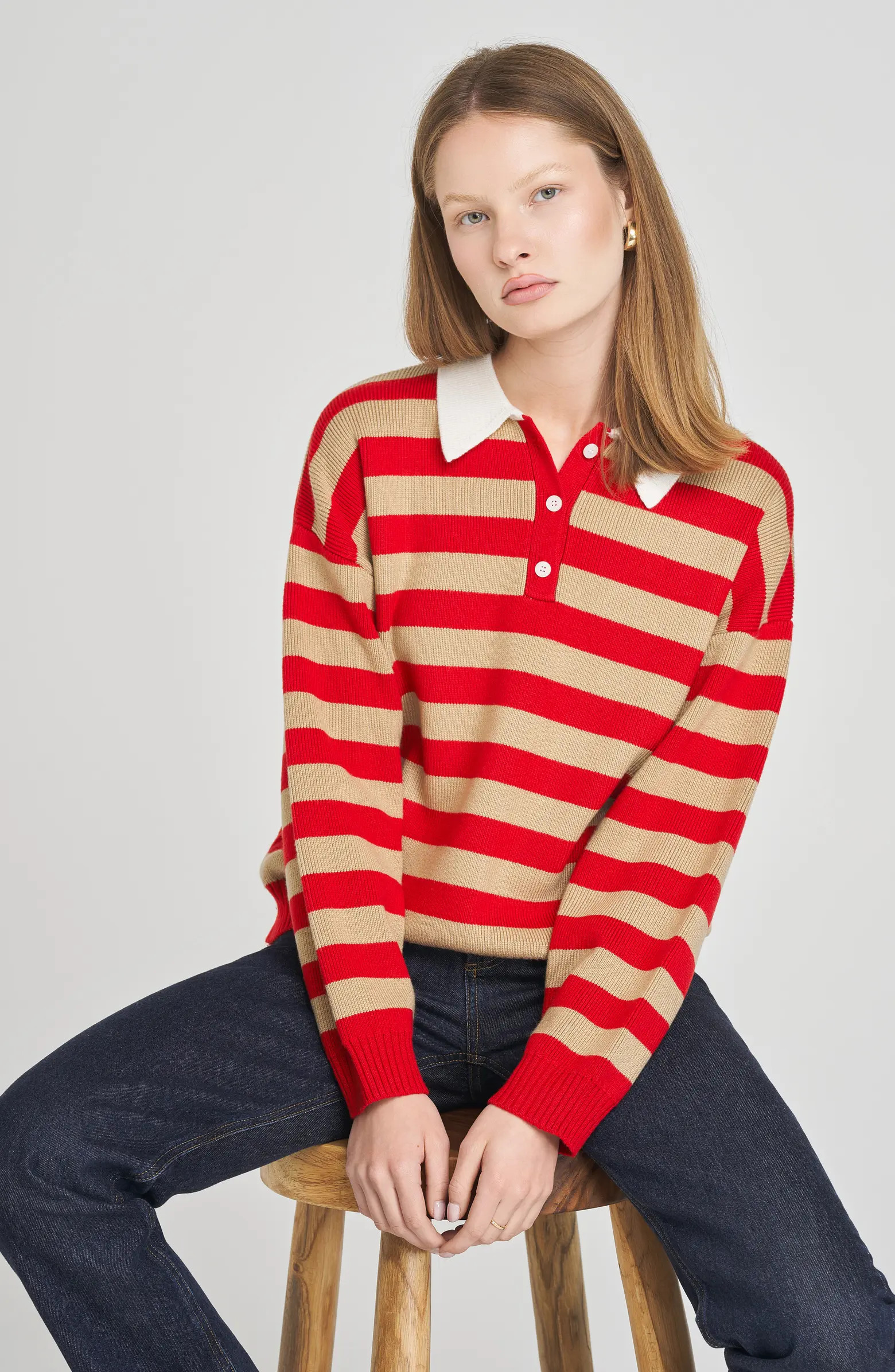 WAYF Logan Stripe Polo Sweater | Nordstrom | Nordstrom