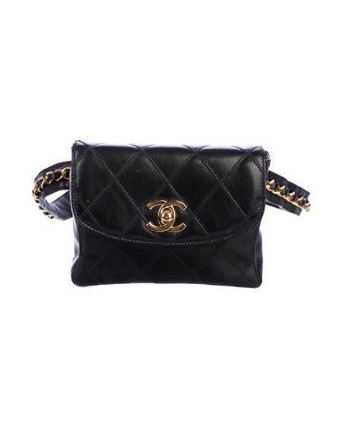 Chanel Vintage Quilted Belt Bag Black | The RealReal