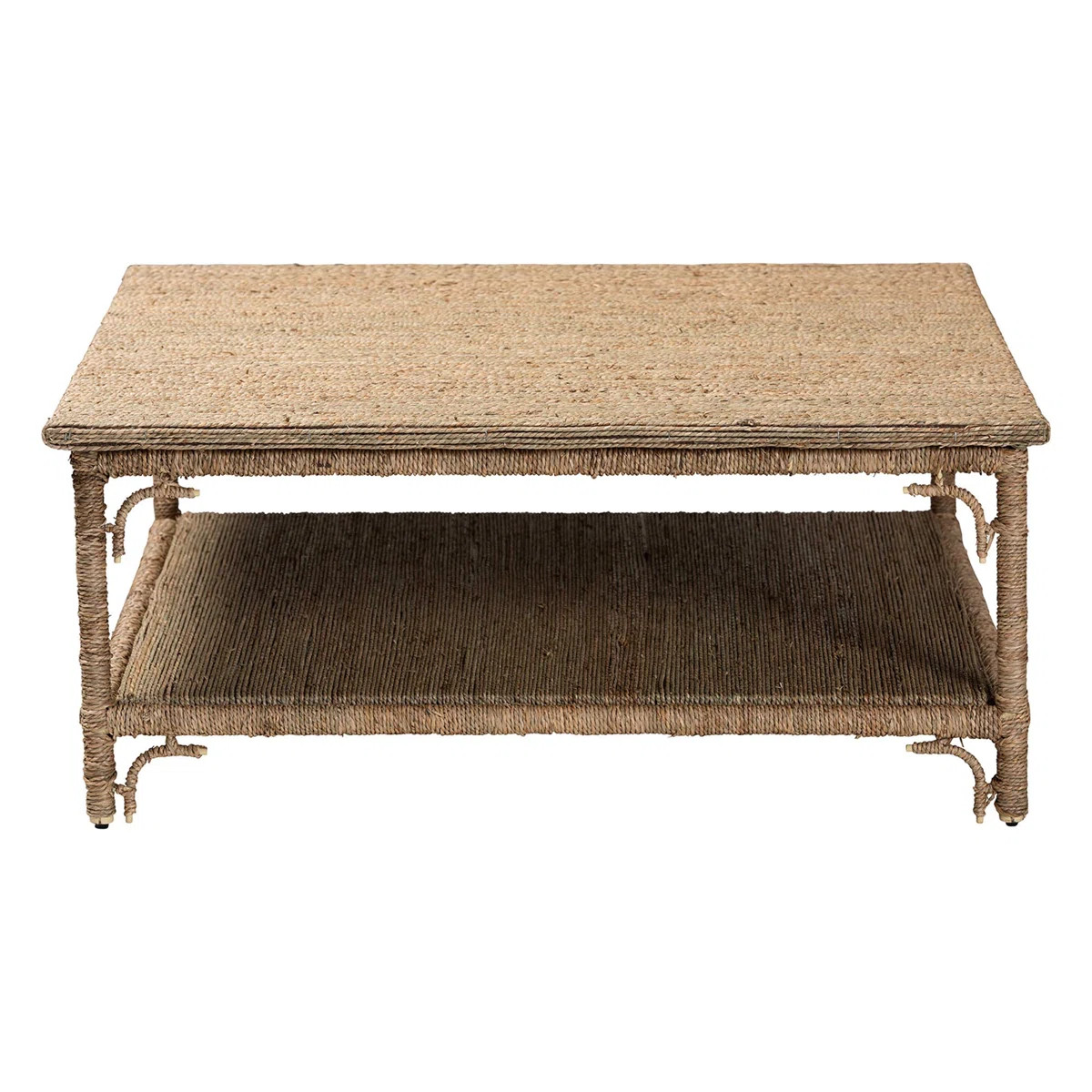 Bali & Pari Ganit Handwoven Seagrass Coffee Table - Square Center Table With Wrapped Frame And Lo... | Wayfair North America