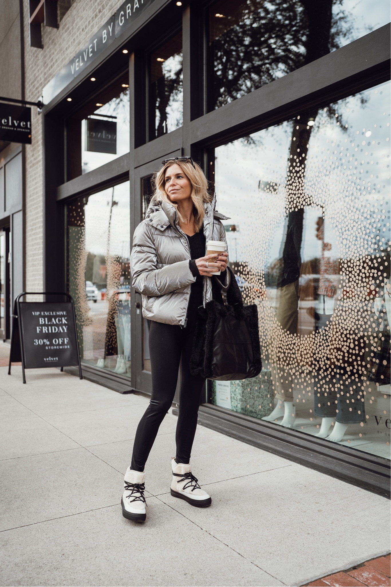 Puffer coat, winter boots and Sherpa bag all from @Walmartfashion 🖤 #walmartfashion #walmartpartner

#LTKunder50 #LTKHoliday #LTKunder100
