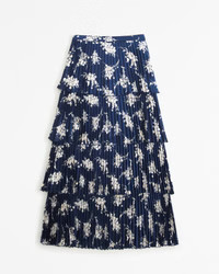 Women's Satin Pleated Tiered Maxi Skirt | Women's Bottoms | Abercrombie.com | Abercrombie & Fitch (US)