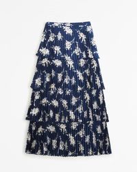Women's Satin Pleated Tiered Maxi Skirt | Women's New Arrivals | Abercrombie.com | Abercrombie & Fitch (US)