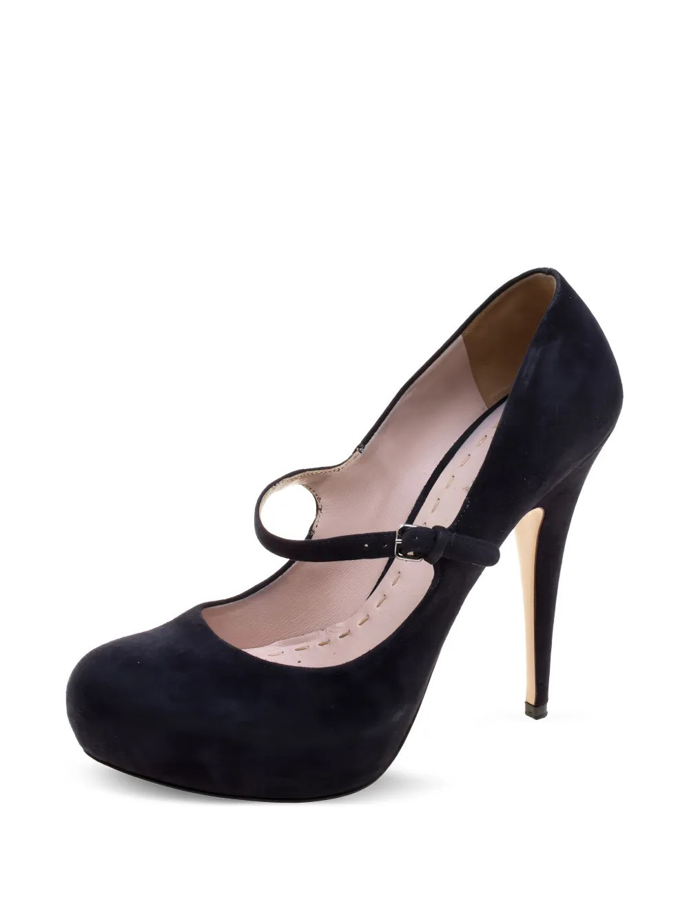Miu Miu Pre-Owned 135mm Mary Jane suede pumps - Black | Farfetch Global