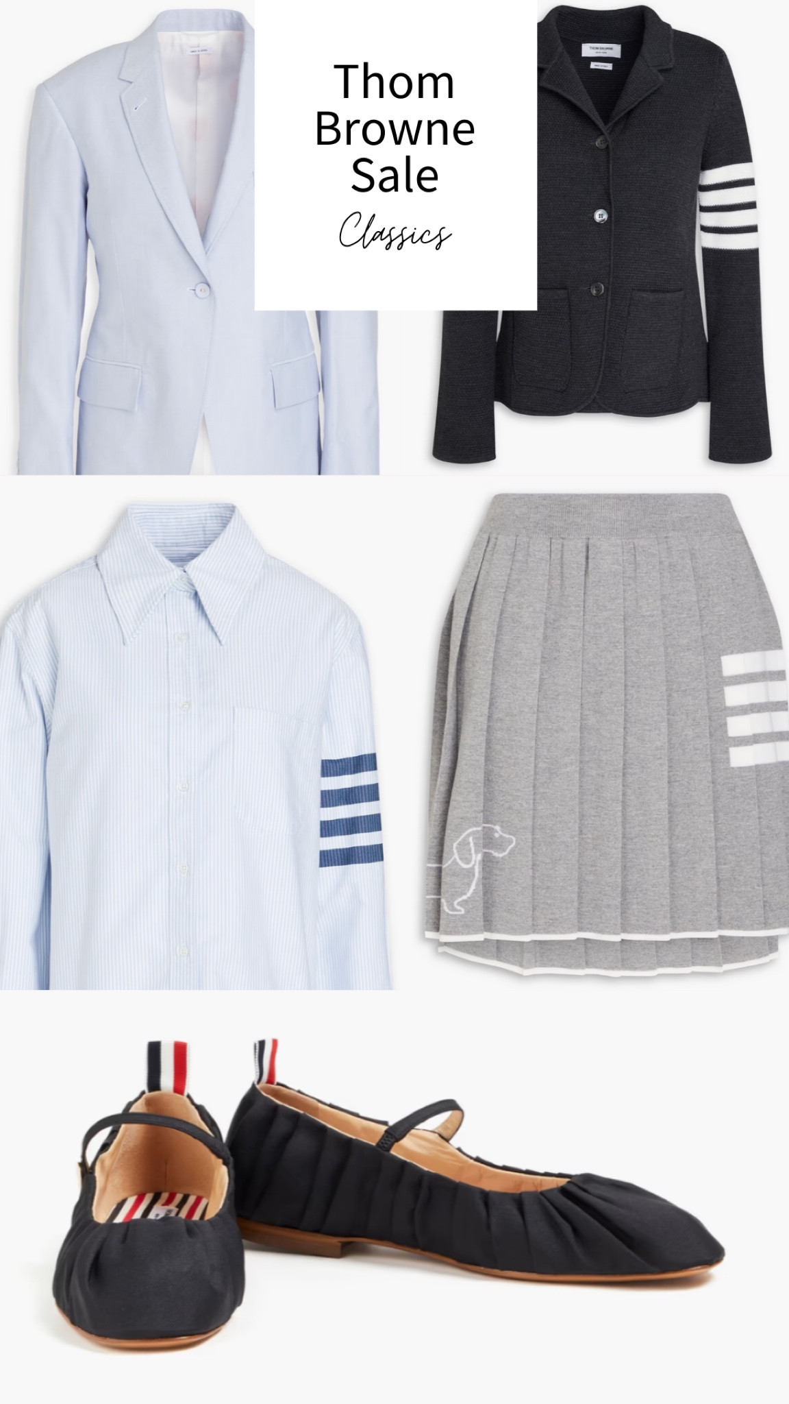 Thom Browne markdowns and sale. All with good size availability  

#LTKeurope #LTKsale #LTKstyletip