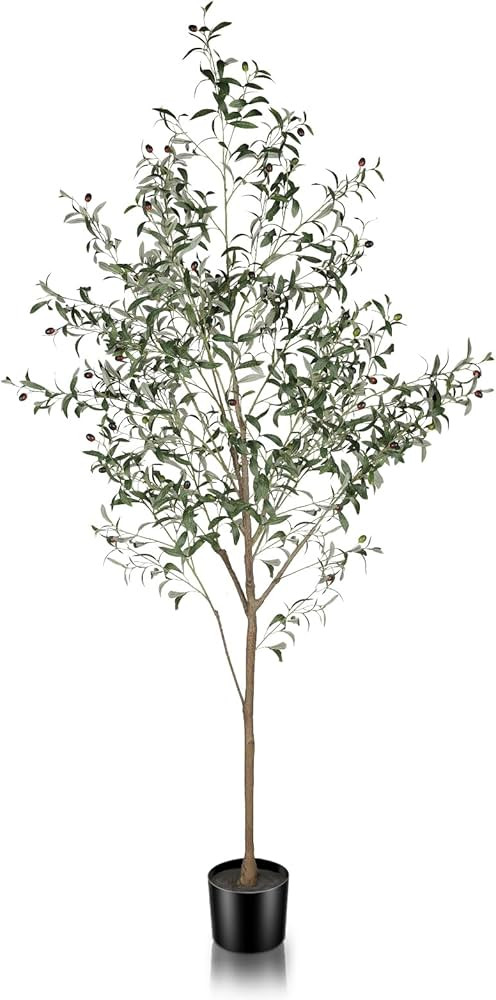 7ft Faux Olive Tree - Tall Fake Olive Silk Trees with Planter Natural Olive Branches and Realisti... | Amazon (US)