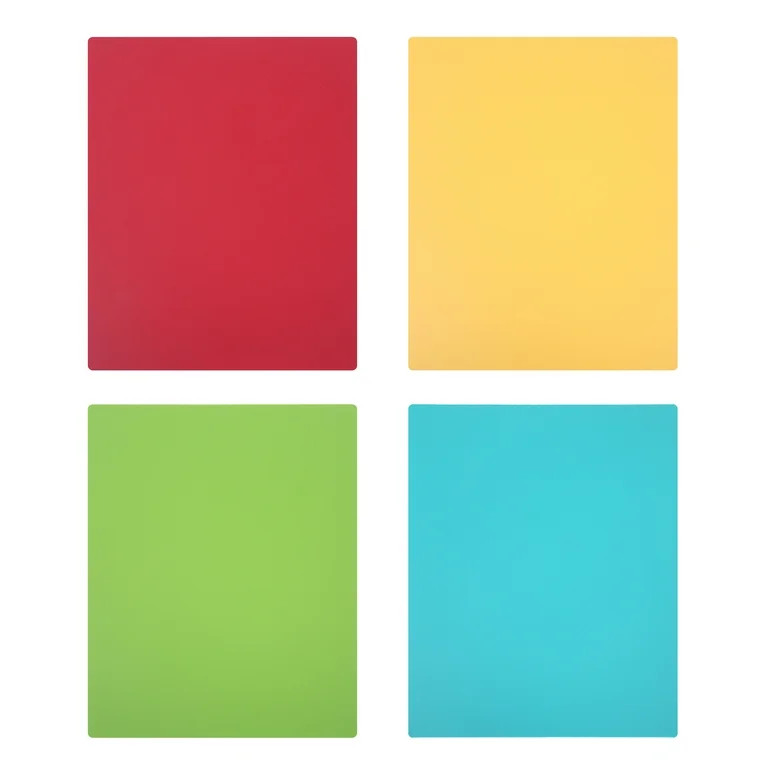 Mainstays 4 Pack Non-Slip 14.2" x 10.8" Flex Plastic Cutting Mats in Assorted Colors | Walmart (US)