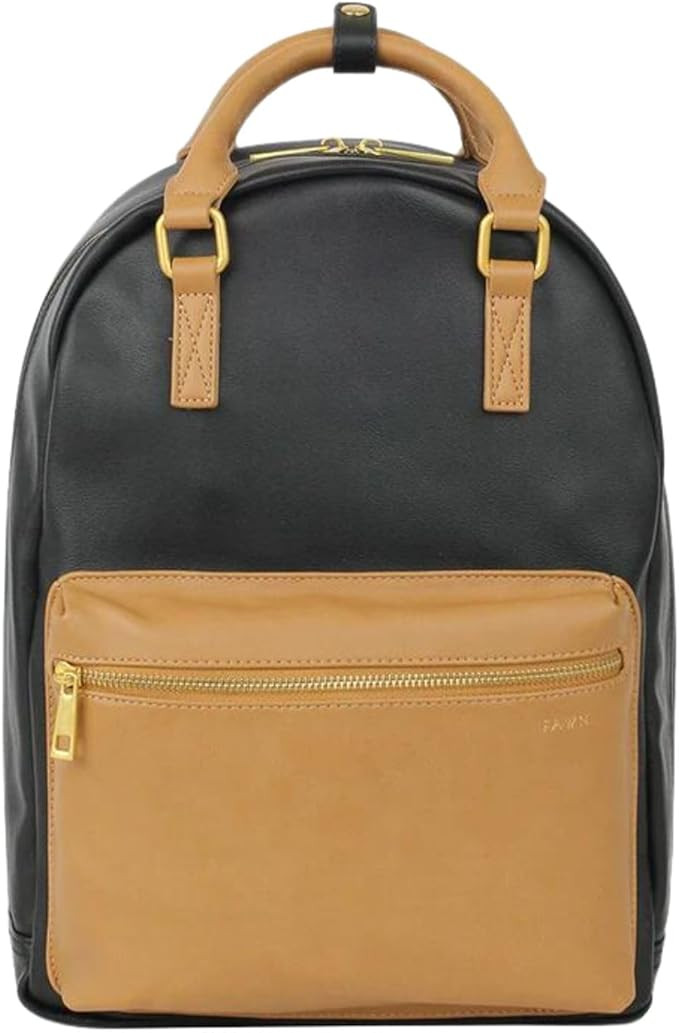 FAWN DESIGN Diaper Pack (Classic Backpack with Contemporary Diaper Bag Features) (Black/Tan) | Amazon (US)