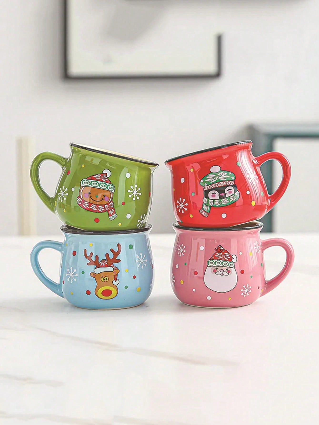 Christmas Ceramic Mug Home Baking Cartoon Santa Mousse Mug Santa Mousse Coffee Cup For Office Xma... | SHEIN