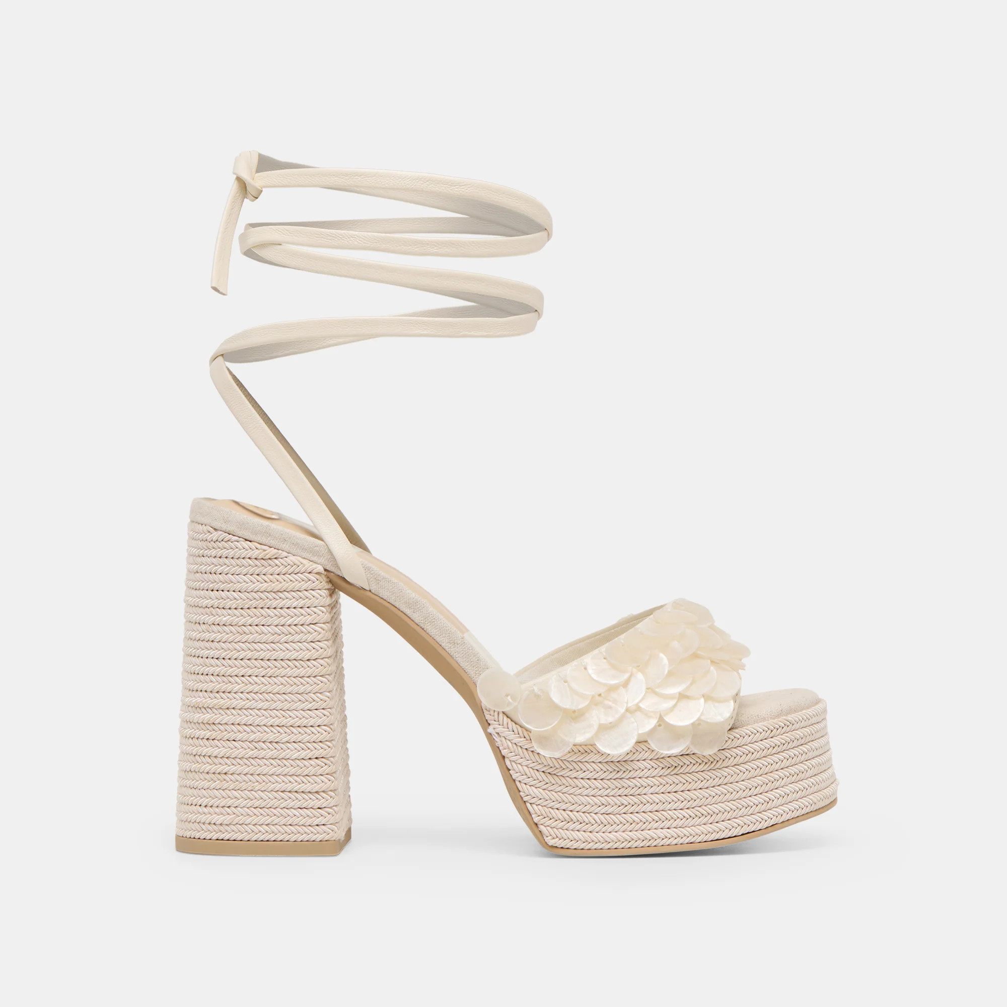 Dorthy Confetti Heels Ivory Leather | DolceVita.com