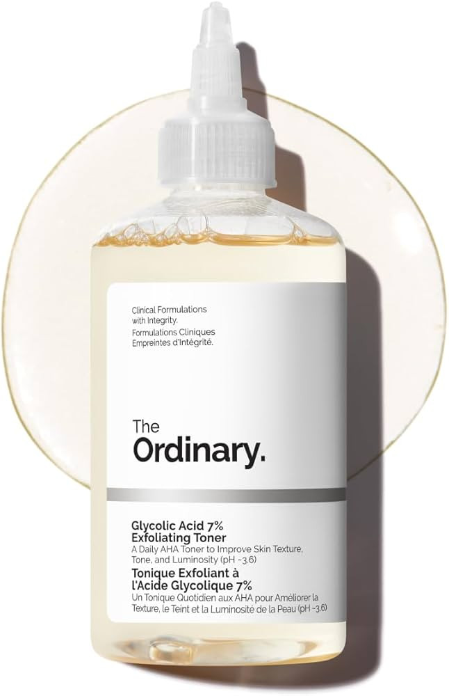 The Ordinary Glycolic Acid 7% Exfoliating Toner, Brightening and Smoothing Daily Toner for More E... | Amazon (US)