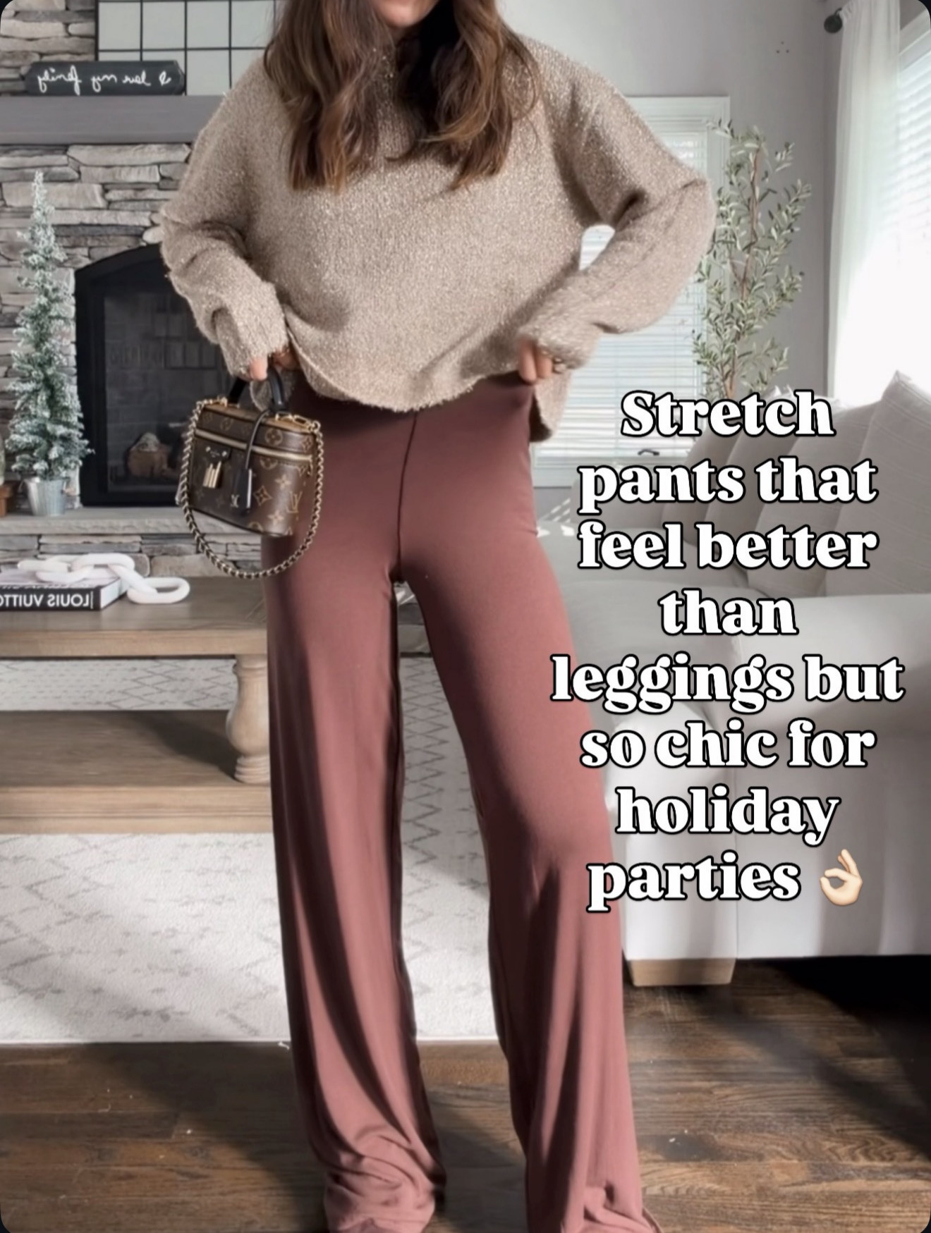 Stretchy, comfy, chic — these feel better than leggings but look so elevated 🤎
Perfect for holiday parties! Wearing size small 

#LTKOver40 #LTKGiftGuide #LTKHoliday