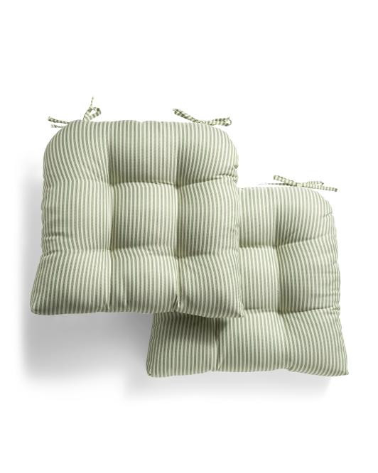 20x20 2pk Outdoor Presley Stripe Tufted U Chair Pads | TJ Maxx