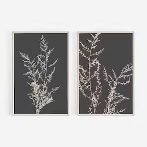 Digital Prints, Black Beige Prints, Plant Wall Art, Botanical Prints, Botanical Wall Art, Art Prints | Etsy (US)