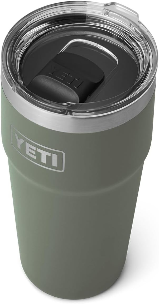 YETI Rambler 16 oz Stackable Pint, Vacuum Insulated, Stainless Steel with MagSlider Lid, Camp Gre... | Amazon (US)