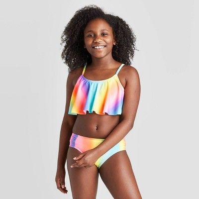 Girls' Flounce Tie-Dye Bikini Swimsuit Set - Cat & Jack™  Multi | Target