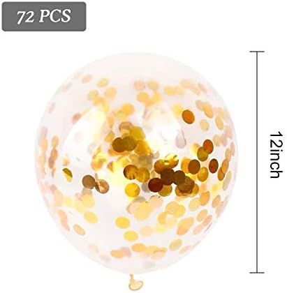 RUBFAC 72pcs Gold Confetti Balloons with Gold Confetti Inside, 12 Inches Latex Party Balloons, Go... | Amazon (US)