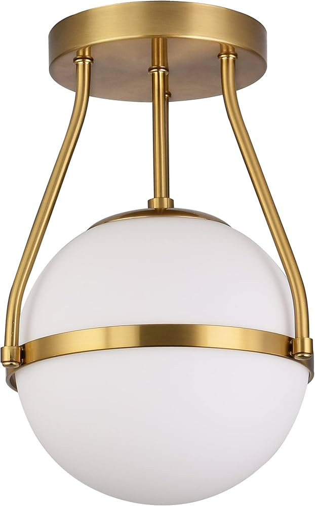 8 Inch Mid Century Ceiling Light Modern Semi Flush Mount Ceiling Light Fixture Globe Ceiling Ligh... | Amazon (US)
