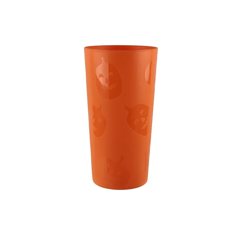 Mainstays 26 Ounce Round Plastic Etched Pumpkin Tumbler, Orange | Walmart (US)