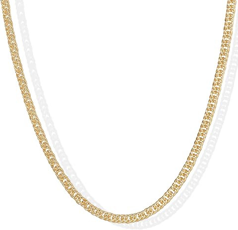 PAVOI Chain Necklace for Women, 14K Gold Plated Adjustable Layering Chain | Amazon (US)