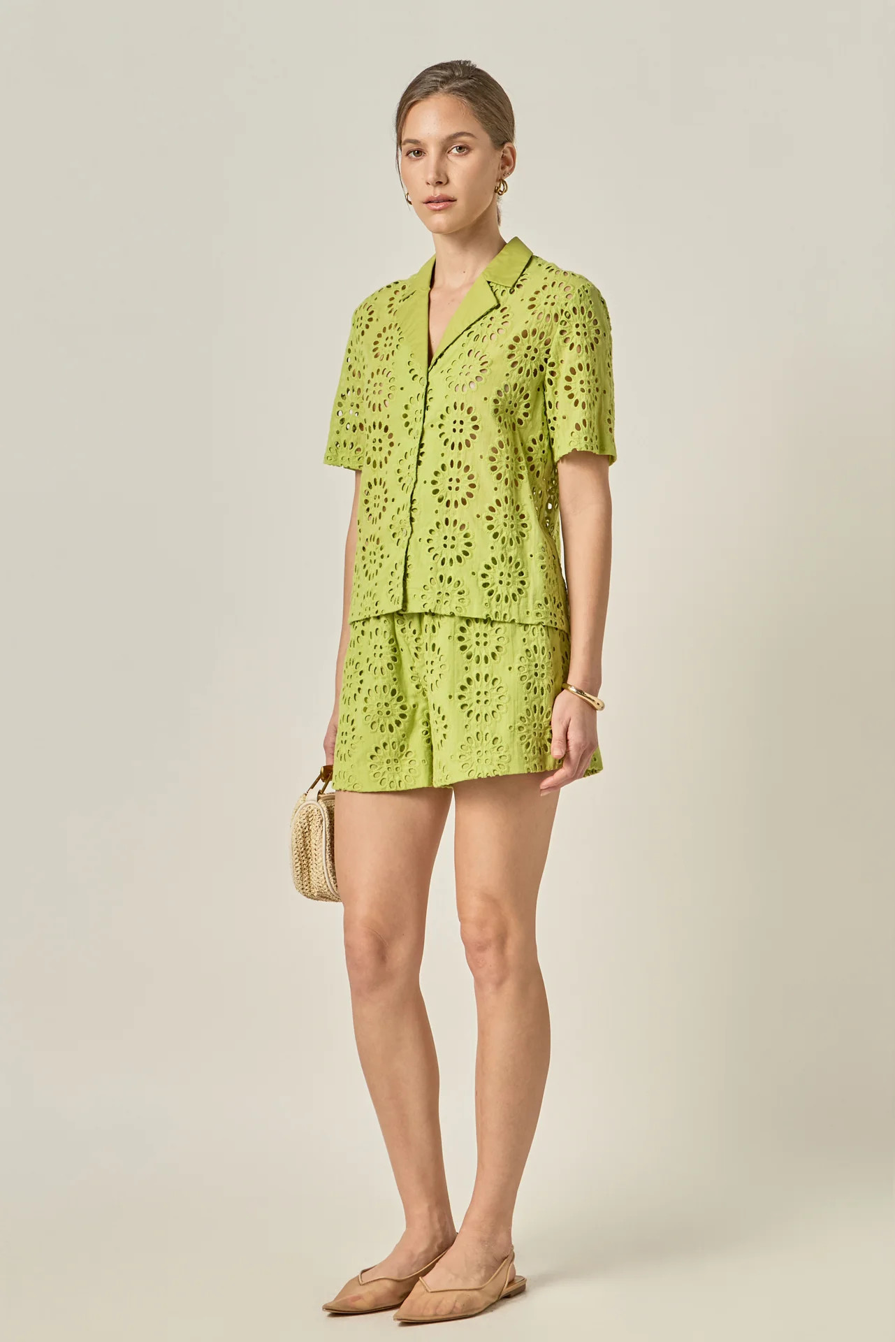 Embroidered Cotton Shorts | English Factory