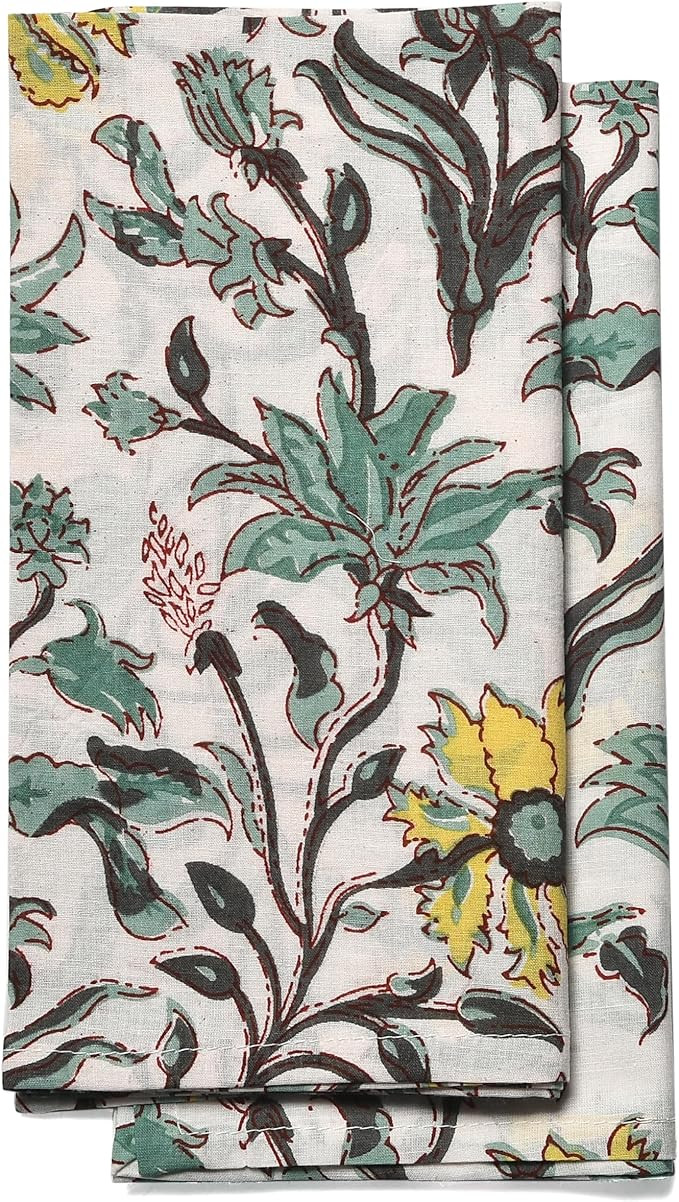 CPC Cloth Napkins Set of 6 Cotton Printed Dinner Hand Print Napkins I Wedding Cocktail Cloth Flor... | Amazon (US)