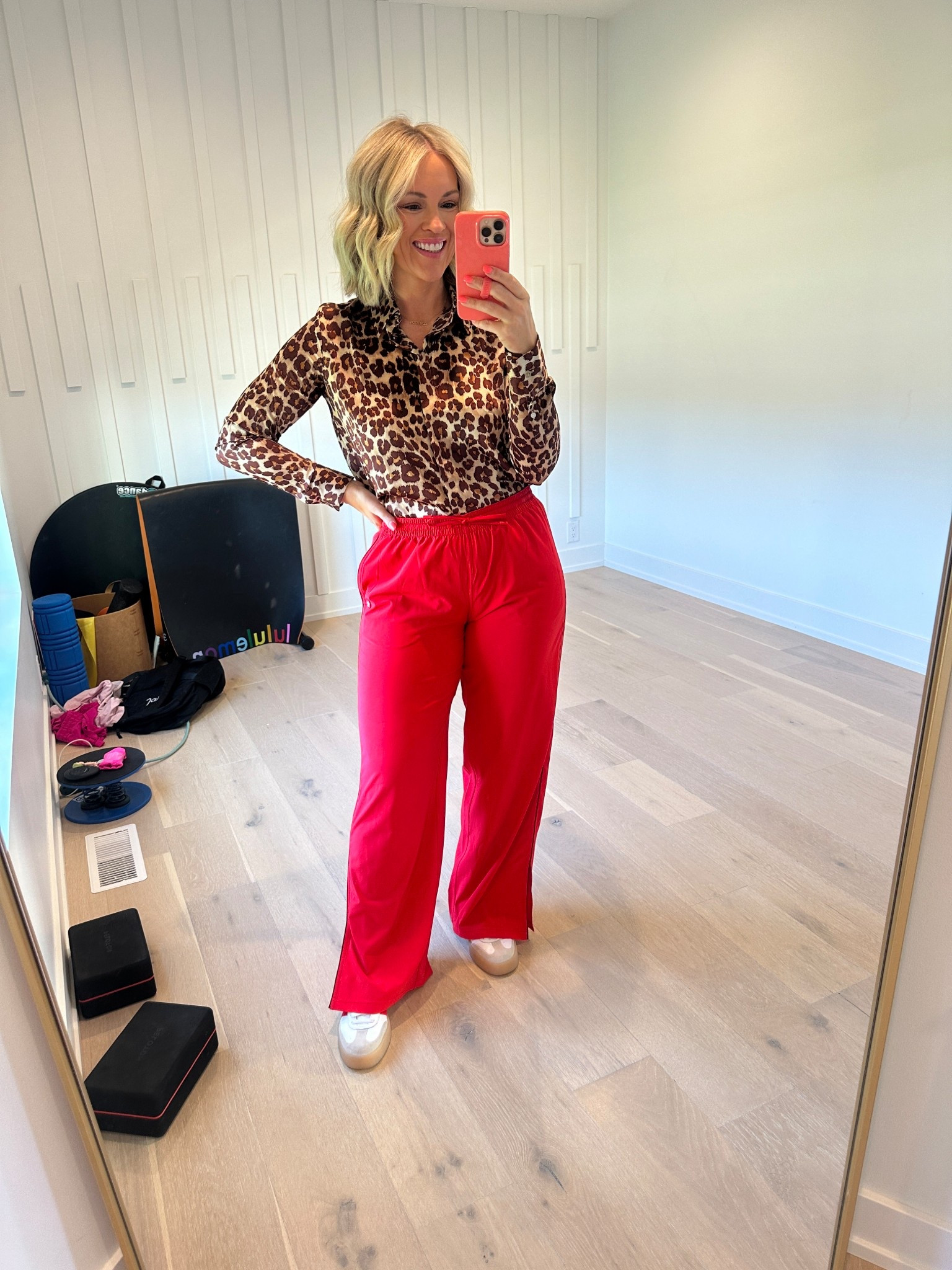 Small top, size 8 track pants! #hocspring #truered #warmspring 

#LTKOver40 #LTKActive #LTKSaleAlert