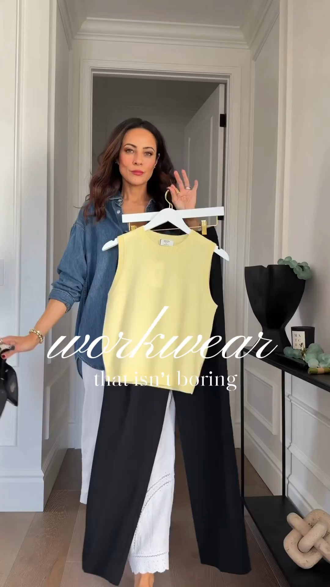 Workwear that isn’t boring, pieces that will be workhorses for your closet at every price!
Denim shirt XS
Yellow top XS
Pants 2, long

#LTKSeasonal #LTKOver40 #LTKWorkwear