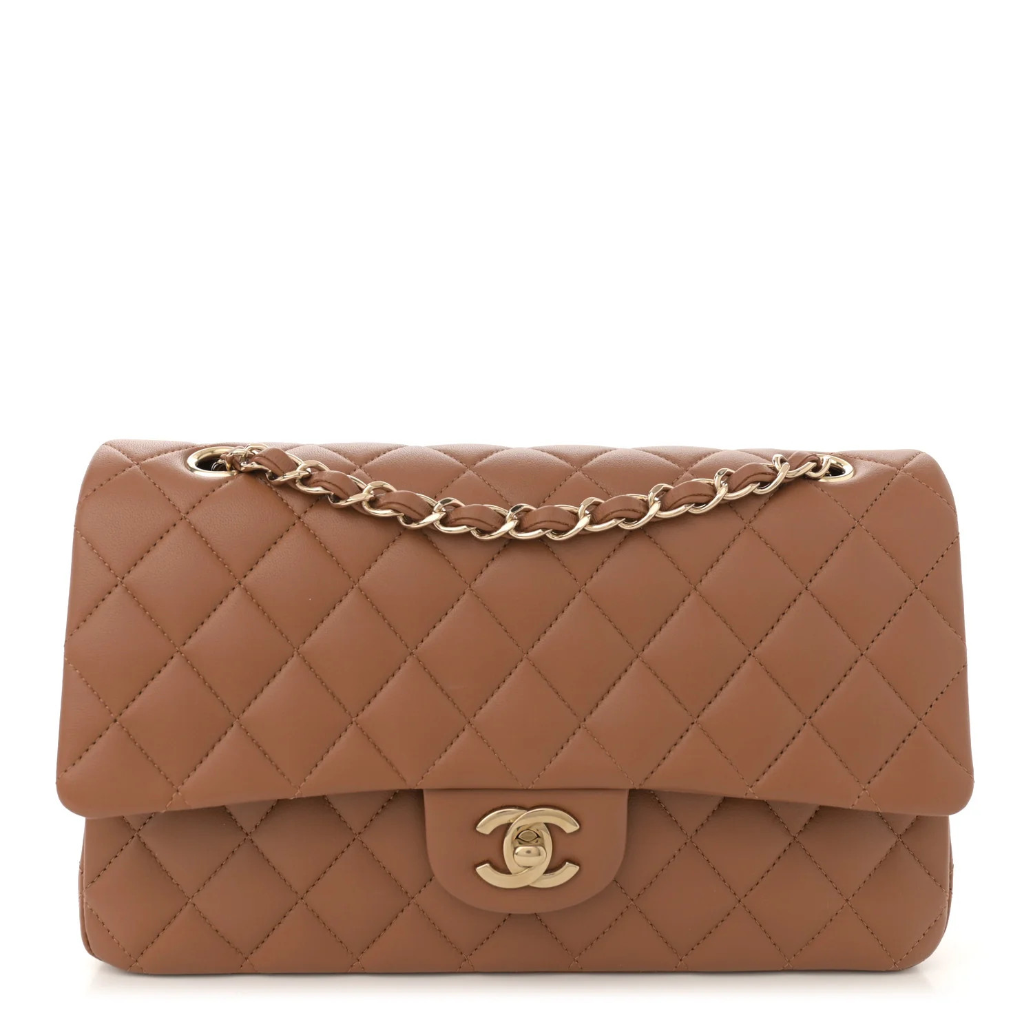 CHANEL Lambskin Quilted Medium Double Flap Brown | FASHIONPHILE | FASHIONPHILE (US)