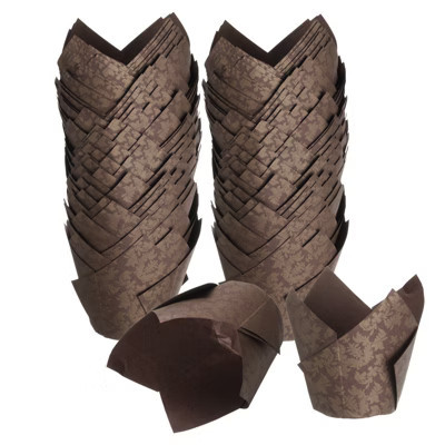 Unique Bargains Greaseproof Oven Safe Muffins Cupcakes Liners Tulip Baking Cups 150 Pcs Coffee | Target