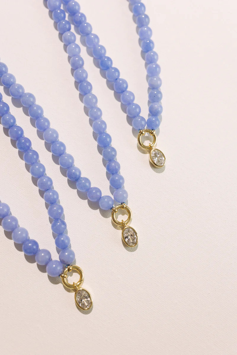 Sophie Beaded Crystal Necklace - Blue | BÉLJOY