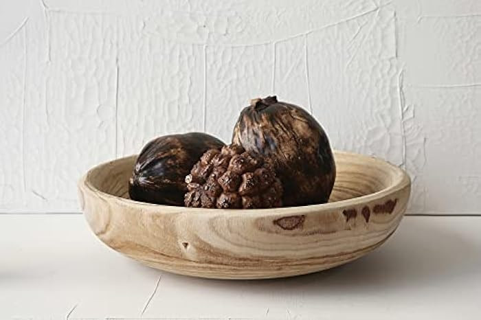 Creative Co-op DA5751 Handmade Decorative Paulownia Wood Bowl, Natural | Amazon (US)