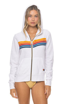 5 STRIPE HOODIE - WHITE | Aviator Nation