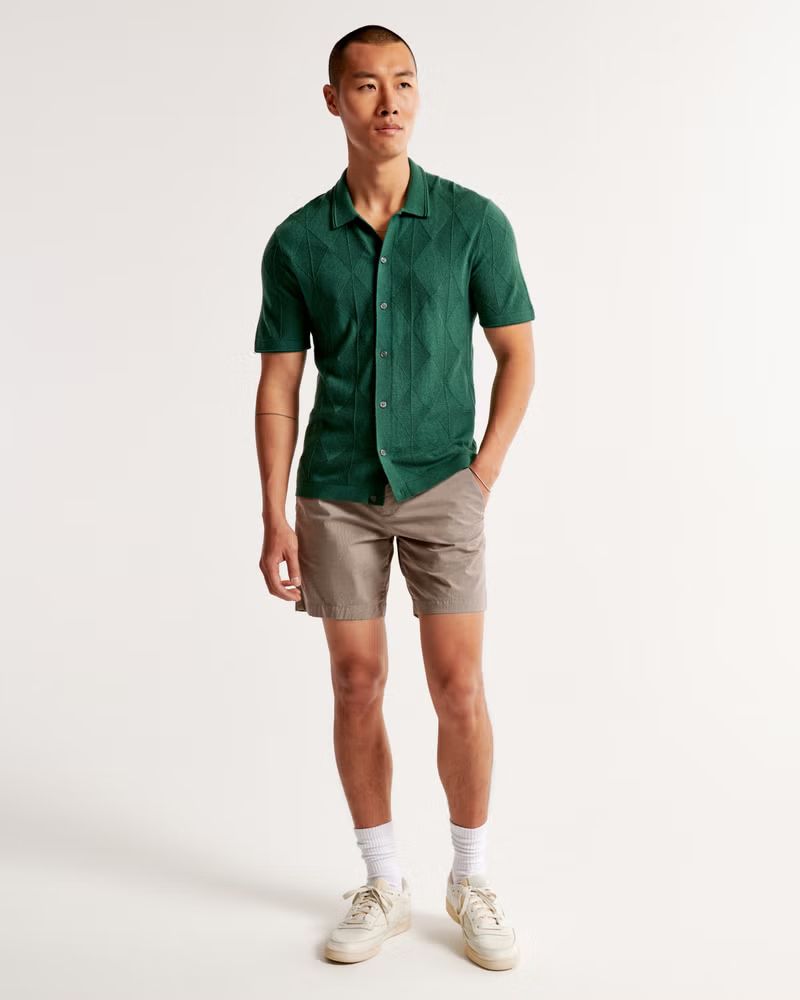 Stitch Button-Through Sweater Polo | Abercrombie & Fitch (US)