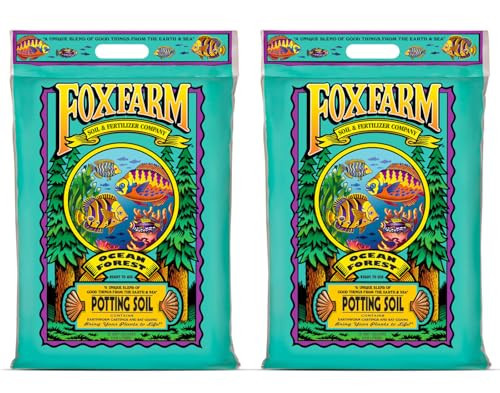 FoxFarm Ocean Forest Potting Soil for Container Gardens - Light, Aerated Texture with Fish Emulsion, Crab Meal, Earthworm Castings - Houseplant Potting Mix for Seedlings & Plant Starts - 2 x 12 Quart | Amazon (US)