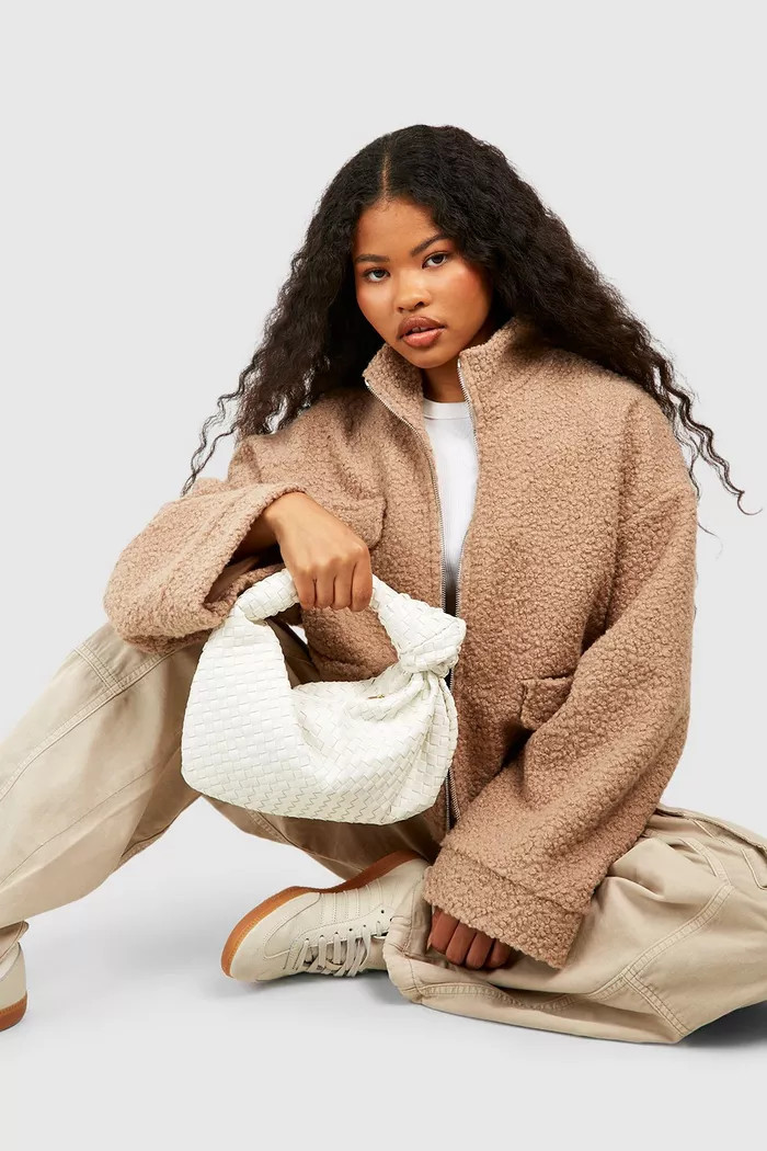 Woven Knot Handle Grab Bag | boohoo (US & Canada)