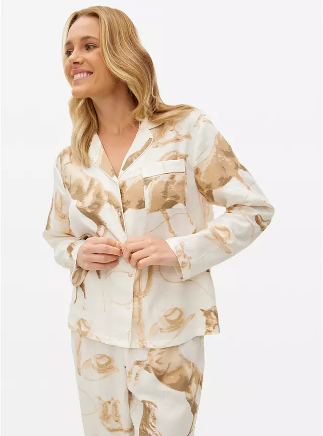 Linen Blend Western Horse Printed Pyjamas 20 | Tu Clothing