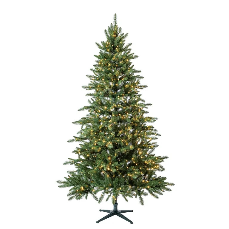 7.5 ft Pre-Lit Milford Pine Artificial Christmas Tree with LumaDazzle Color-Changing Twinkle LED ... | Walmart (US)
