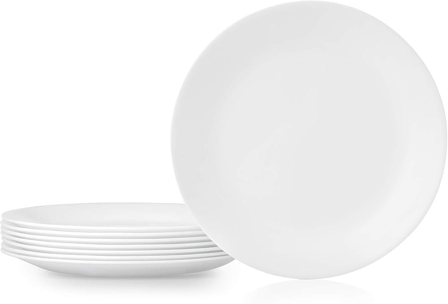 Corelle Vitrelle 8-Piece Dinner Plates Set Triple Layer Glass and Chip Resistant, Lightweight Rou... | Amazon (US)