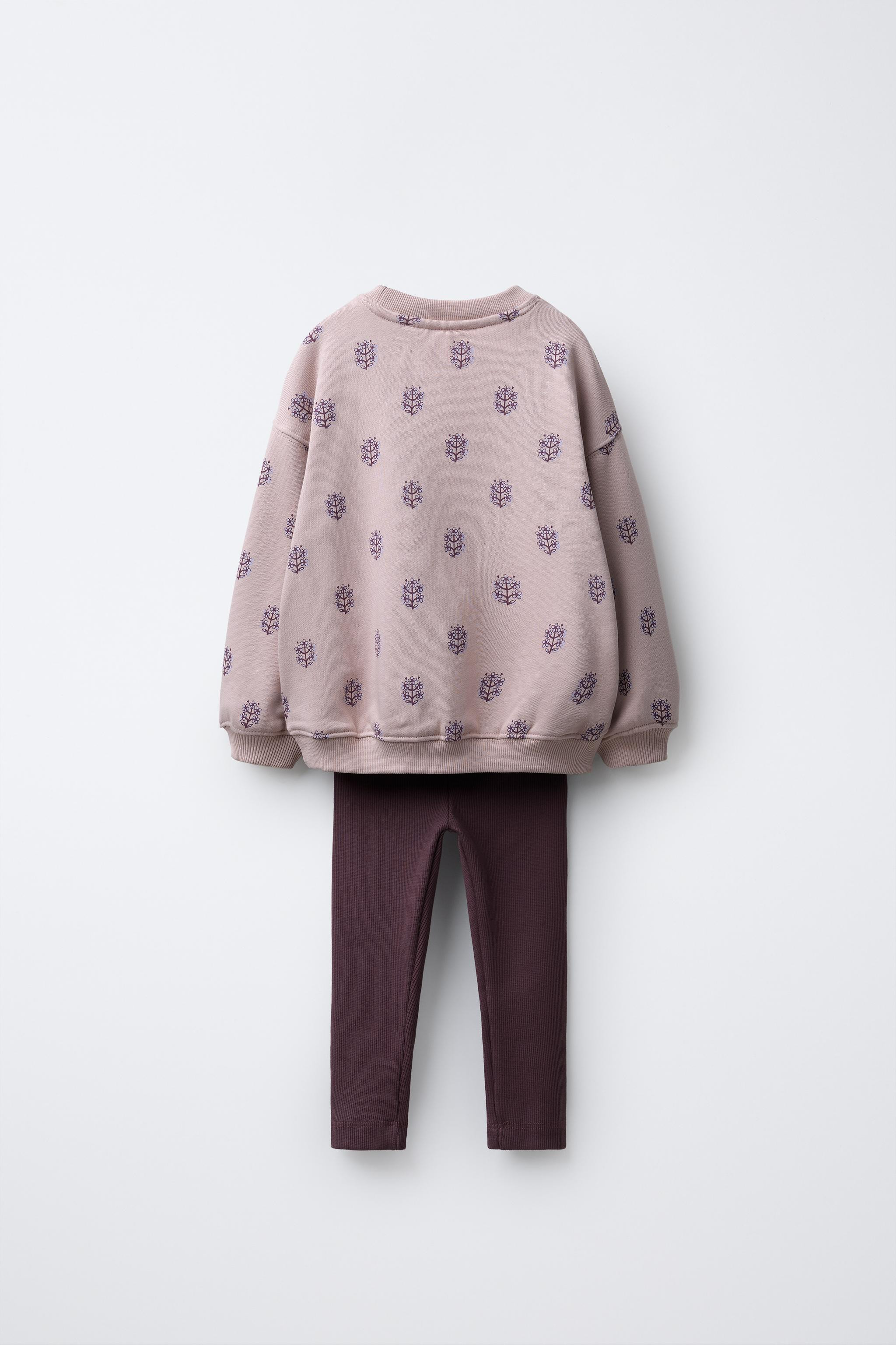 PRINTED SWEATSHIRT AND RIBBED LEGGINGS SET | Zara US