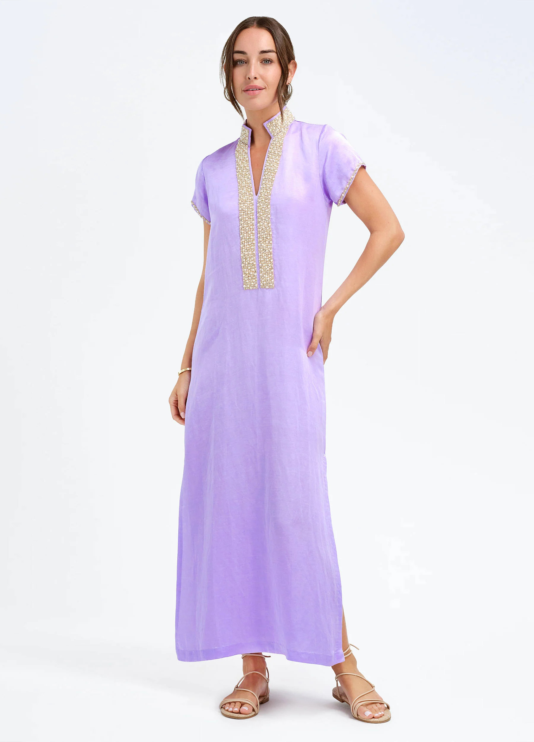 Pearl Cap Sleeve Caftan | BELLA TU