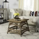SAFAVIEH Sora Wicker Accent Table Natural, Natural | Walmart (US)