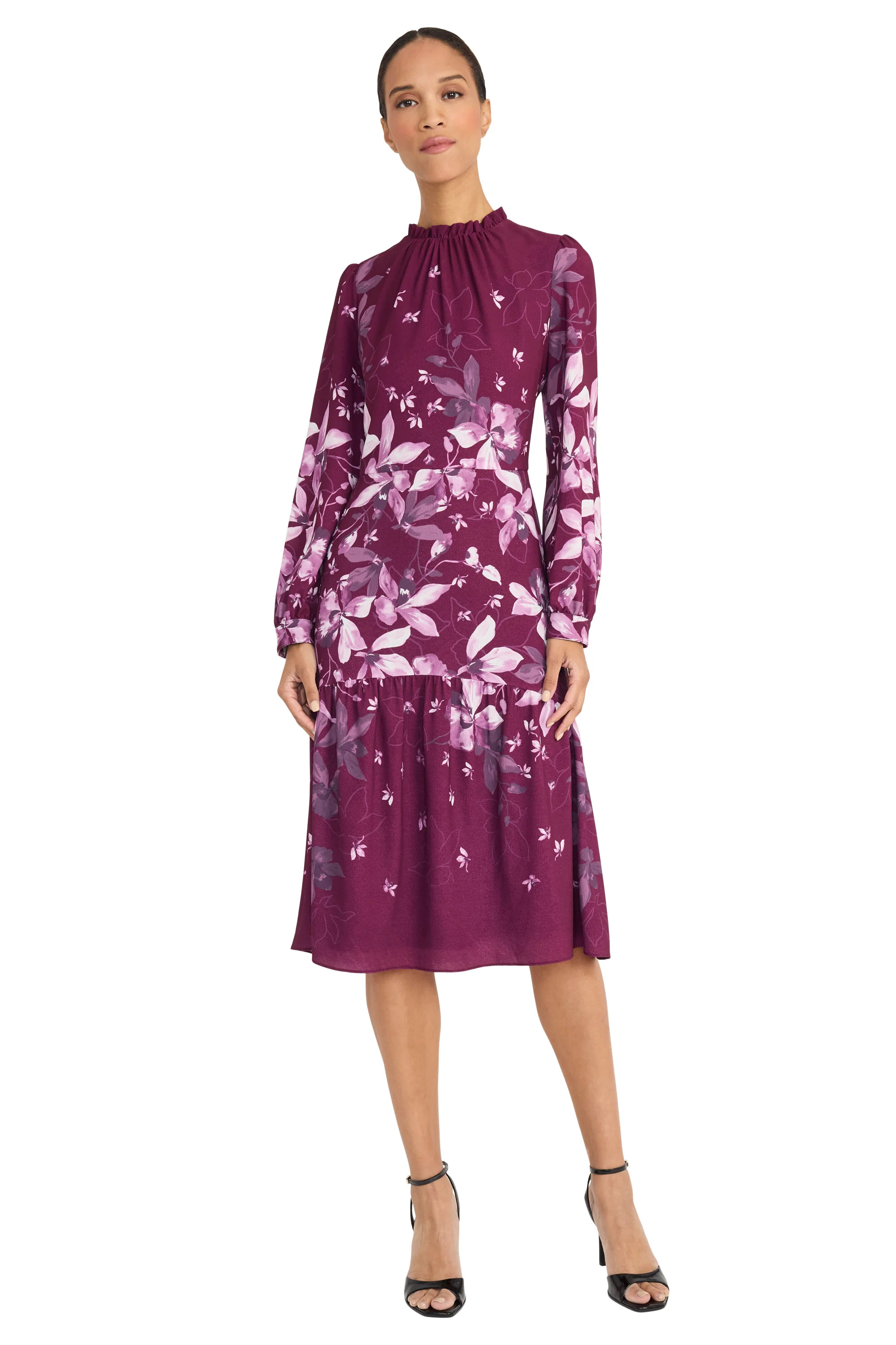 Kiri in Effervescent Blooms Below the Knee A-Line Dress | Maggy London | Maggy London